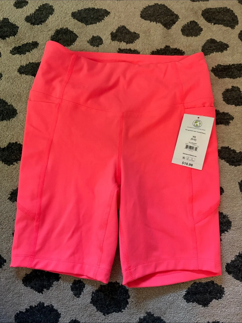 Athletic Works Neon Pink High-Rise Bike Shorts